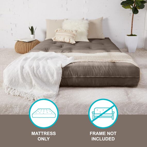 Trupedic x Mozaic Futon-Matratze in voller Größe, 25,4 cm, Standard-Futon-Matratze (Gestell nicht im Lieferumfang enthalten), strukturiertes Marineblau, ideal für Kinderzimmer oder Gästebereiche,