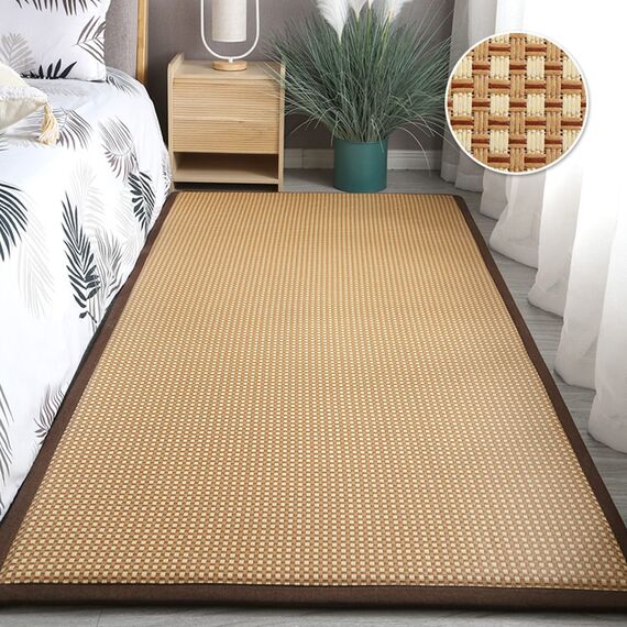 V&U Kühlende Rattan Japanische Futonmatratze,Traditionelle Rollbare Faltbare Tatami-Matte,Dicke Sommer Tatami Bodenmatte Für Yoga Zen Raum-B 120x200cm(47x79inch)
