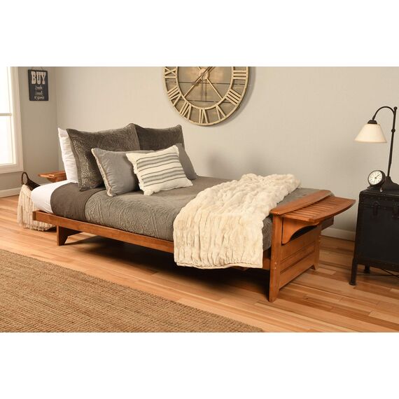 Kodiak Futons Futon mit Schubladen, Espresso-Finish, Rot / Braun Full Peter's Cabin