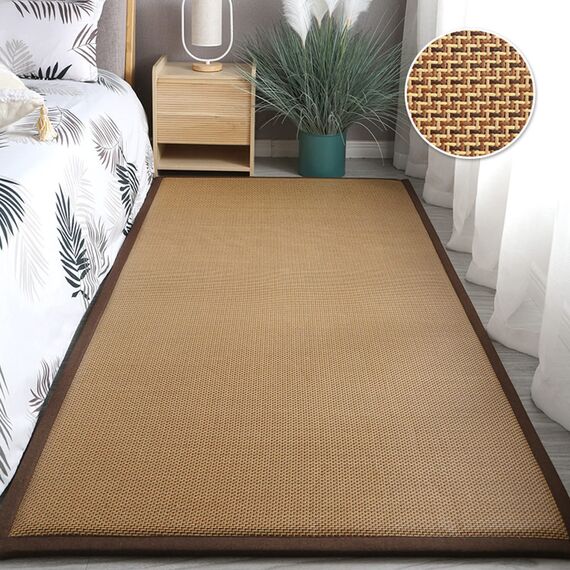 V&U Kühlende Rattan Japanische Futonmatratze,Traditionelle Rollbare Faltbare Tatami-Matte,Dicke Sommer Tatami Bodenmatte Für Yoga Zen Raum-Eine 120x200cm(47x79inch)