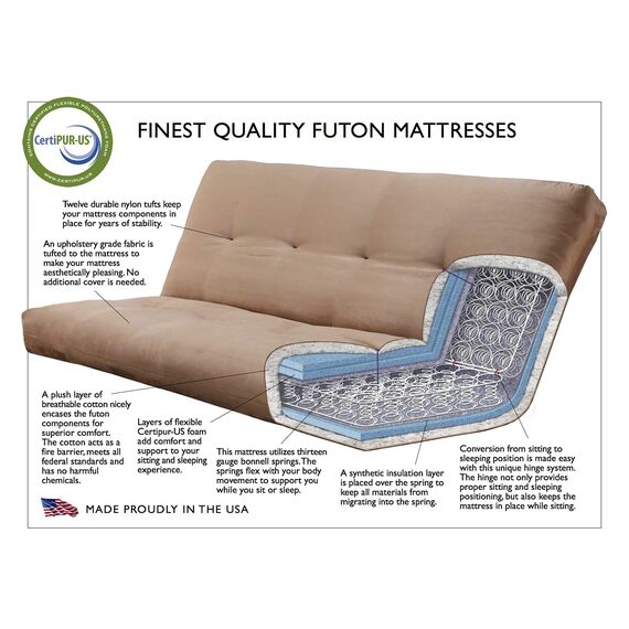 Kodiak Furniture Futons Lodge Futon Naturfinish Marmont Thunder