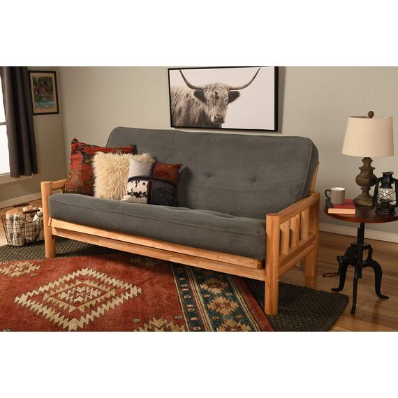 Kodiak Furniture Futons Lodge Futon Naturfinish Marmont Thunder