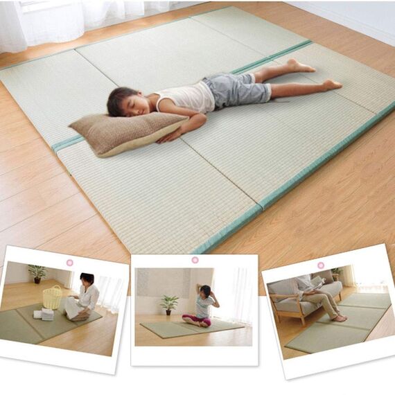 Japanische traditionelle Tatami-Matte/Futon-Matratze, fest und bequem/natürliches Gras/faltbar, leicht zusammenklappbar, ideal für Bett, Meditation, Yoga, Zen-Room/japanische Tearoom, 3,5 cm dick,