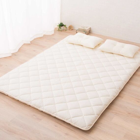 EMOOR Japanische Faltbarer Futon Matratze Set (Matratze, Bettdecke und Kopfkissen), 160 x 200 cm, Hergestellt in Japan, Tatami matten Bodenmatratze Baumwolle