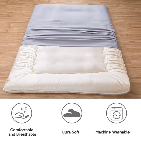 Aigbiot Futonbezug mit Reißverschluss für japanische Futon-Bodenmatratze, super weich und maschinenwaschbar, Twin Full Queen