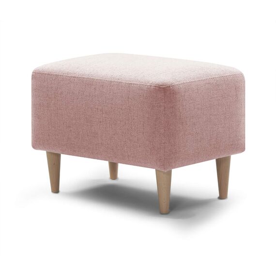 Traumnacht bequemer und moderner Fusshocker mit Holzfüßen in Rosa ( rose), Öko-Tex zertifiziert, produziert nach deutschem Qualitätsstandard