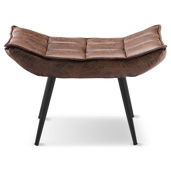 MCombo Sitzhocker Fußstütze mit Metallbeinen, Eleganter Hocker Ottoman Schminktisch für Wohnzimmer Schlafzimmer, Quadratisch 40 * 69 cm, 4779-2 (Braun-Mikrofaser)