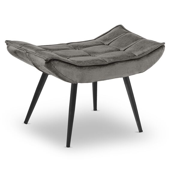 M MCombo Sitzhocker Fußstütze mit Metallbeinen, Eleganter Hocker Ottoman Schminktisch für Wohnzimmer Schlafzimmer, Quadratisch 40 * 69 cm, 4779-2 (Dunkelgrau-Mikrofaser)
