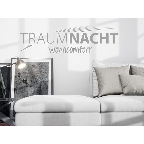 Traumnacht bequemer und moderner Fusshocker mit Holzfüßen in Grau, Öko-Tex Zertifiziert, produziert nach deutschem Qualitätsstandard, Steingrau, 61x41x42