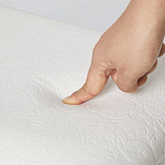 Mondeer Hocker Schminktisch, Schminkhocker, Sitzhocker Gepolstert, Rosenmuster Klavierhocker MDF Holz für Ankleidezimmer Schlafzimmer Eingang Flure, Weiß