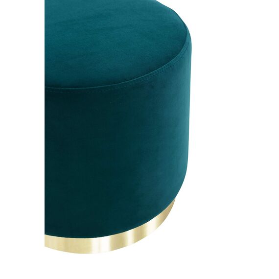 Suhu Hocker Samt Schminktisch Pouf Hocker Sitzhocker Sofa Puff Couch Hocker Samtstoff Fußbank Rund Gold Couchtisch Polsterhocker aus Metall Grün