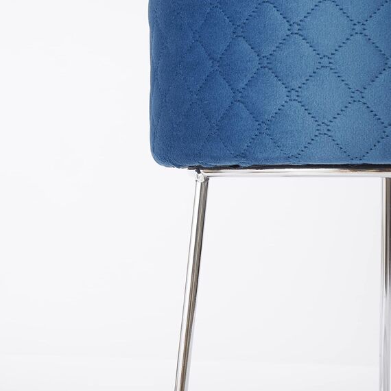 Zedelmaier Runder Velvet Hocker,Polsterhocker,Footrest Stool Ottoman,Samt Hocker bis zu 100 kg belastbar (Blau), 35x35x41cm, (ZD8040VGR)