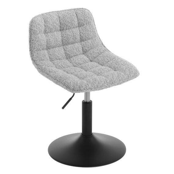 WOLTU Schminktisch Stuhl Hocker für Schminktisch, Schlafzimmer & Esszimmer - Höhenverstellbar, 360° Drehbar mit Rückenlehne, aus Bequemer Chenille, Grau