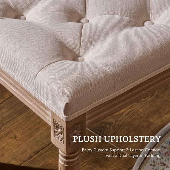 VONLUCE Schminkhocker Polsterhocker Kosmetikhocker Hocker für Schminktisch Sitzhocker Samt Klavierhocker Schminktisch Hocker Massivholzbeine (30 x 40 x 47 cm)
