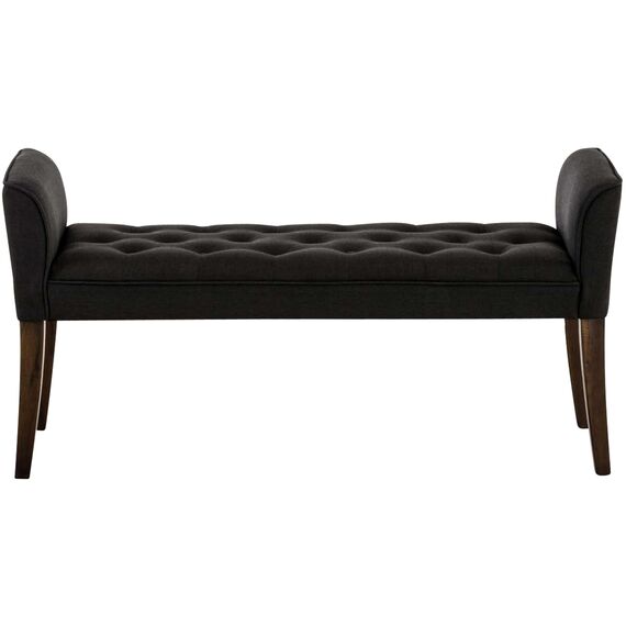 CLP Chaiselongue Cleopatra I Stoff-Bezug I Polsterbank, Farbe:dunkelgrau, Gestell Farbe:antik-dunkel