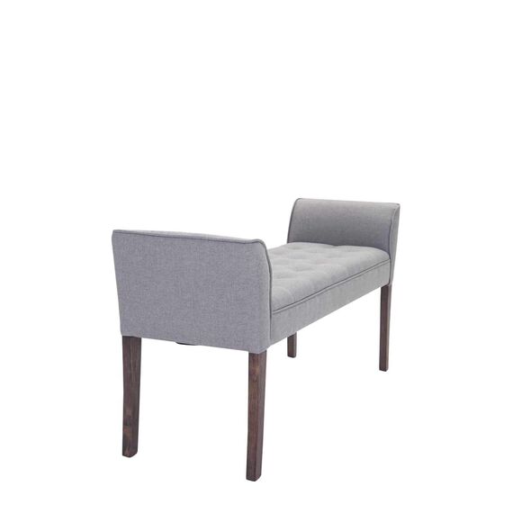 CLP Chaiselongue Cleopatra I Stoff-Bezug I Polsterbank, Farbe:hellgrau, Gestell Farbe:antik-hell
