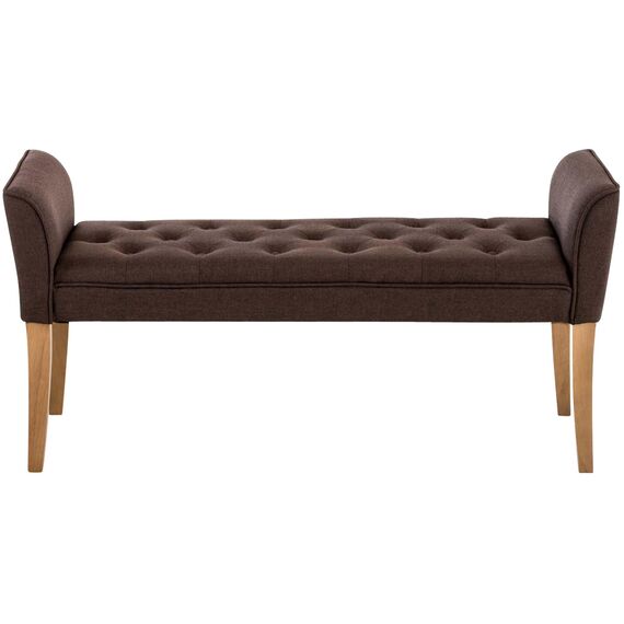 CLP Chaiselongue Cleopatra I Stoff-Bezug I Polsterbank, Farbe:braun, Gestell Farbe:antik-hell