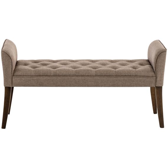 CLP Chaiselongue Cleopatra I Stoff-Bezug I Polsterbank, Farbe:Taupe, Gestell Farbe:antik-dunkel