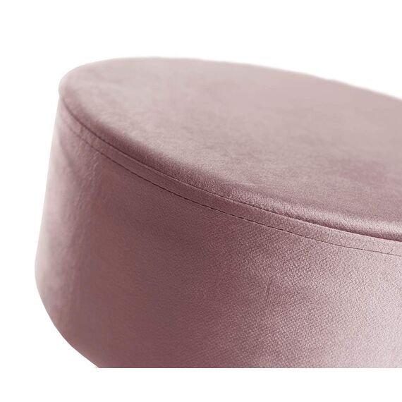 Zedelmaier Runder Sitzhocker Schminktisch Hocker Ottoman Gepolsterter Hocker Metallstütze (Pink ohne Stauraum)