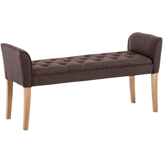 CLP Chaiselongue Cleopatra I Stoff-Bezug I Polsterbank, Farbe:braun, Gestell Farbe:antik-hell