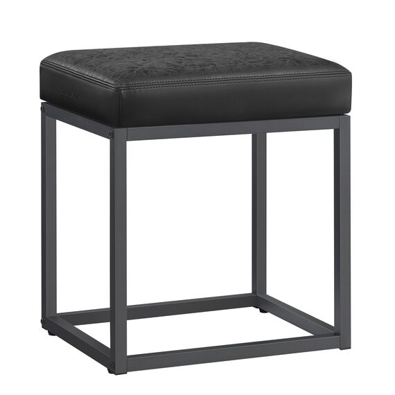 SONGMICS Home LUIZ Kollektion - Sitzhocker rechteckig, Schminkhocker, Fußhocker, Oberteil wendbar, Hocker, Beistelltisch bis 300 kg belastbar, Schlafzimmer Wohnzimmer Flur, tintenschwarz LOM079B01