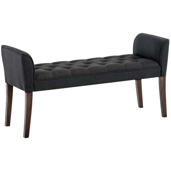 CLP Chaiselongue Cleopatra I Stoff-Bezug I Polsterbank, Farbe:dunkelgrau, Gestell Farbe:antik-dunkel