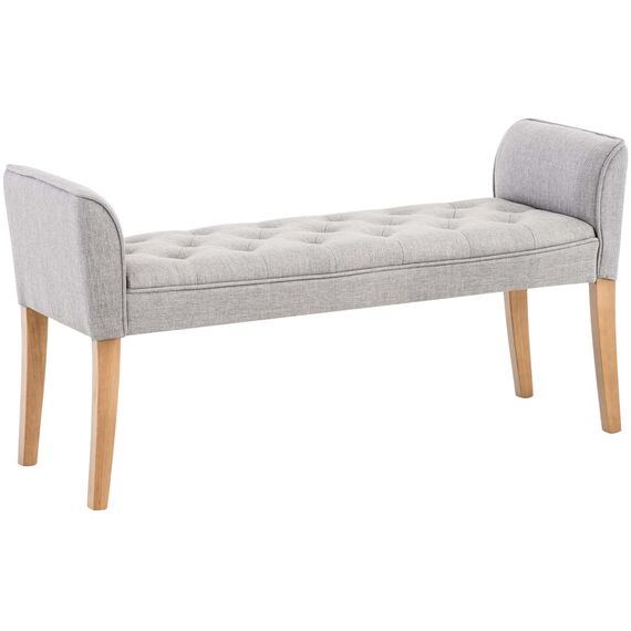 CLP Chaiselongue Cleopatra I Stoff-Bezug I Polsterbank, Farbe:hellgrau, Gestell Farbe:antik-hell