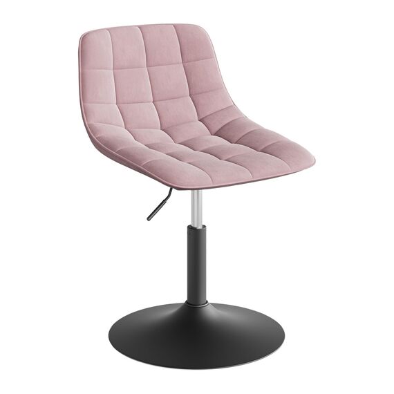 WOLTU Schminktisch Stuhl Hocker für Schminktisch, Schlafzimmer & Esszimmer - Höhenverstellbar, 360° Drehbar mit Rückenlehne, aus Bequemer Samt, Rosa, BH300rs-1