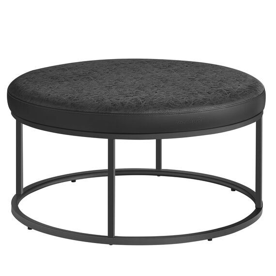 SONGMICS Home LUIZ Kollektion - Couchtisch rund, Wohnzimmertisch, Oberteil wendbar, Beistelltisch, Sitzhocker, Stahlrahmen bis 300 kg belastbar, für Wohnzimmer, tintenschwarz LOM078B01