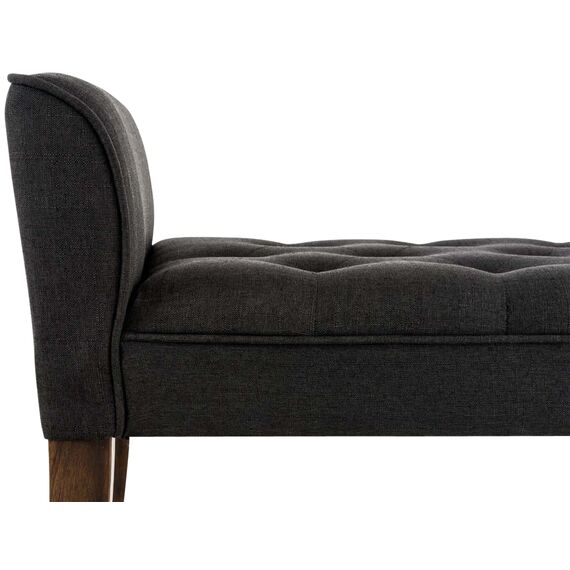 CLP Chaiselongue Cleopatra I Stoff-Bezug I Polsterbank, Farbe:dunkelgrau, Gestell Farbe:antik-dunkel