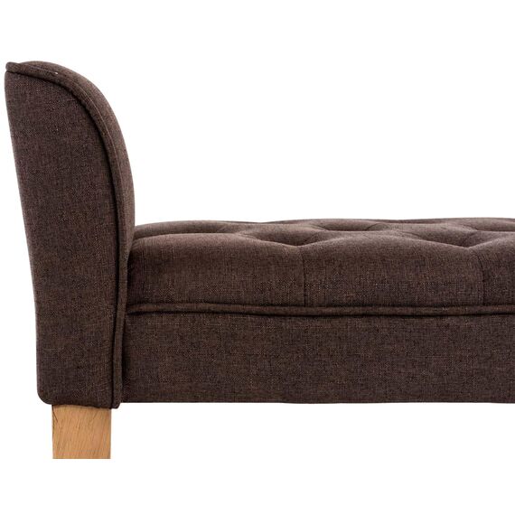 CLP Chaiselongue Cleopatra I Stoff-Bezug I Polsterbank, Farbe:braun, Gestell Farbe:antik-hell