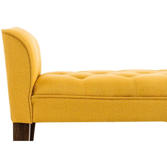 CLP Chaiselongue Cleopatra I Stoff-Bezug I Polsterbank, Farbe:gelb, Gestell Farbe:antik-dunkel