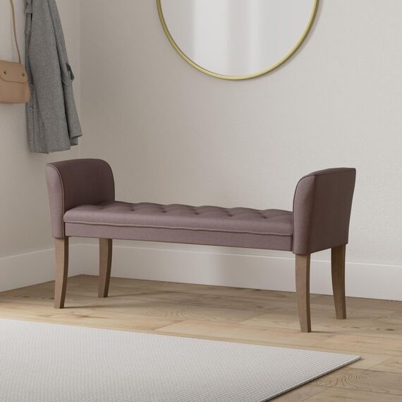 CLP Chaiselongue Cleopatra I Stoff-Bezug I Polsterbank, Farbe:braun, Gestell Farbe:antik-hell