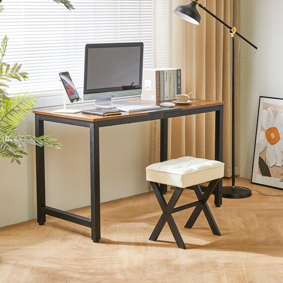 IBUYKE Square Make-up Hocker mit X-Bein Fußstütze, PU Fußstütze Hocker, Ottoman Sitz Eitelkeitshocker, Multi-Use als Kleiner Beistelltisch, für Schlafzimmer, Wohnzimmer, Weiß LG-71W