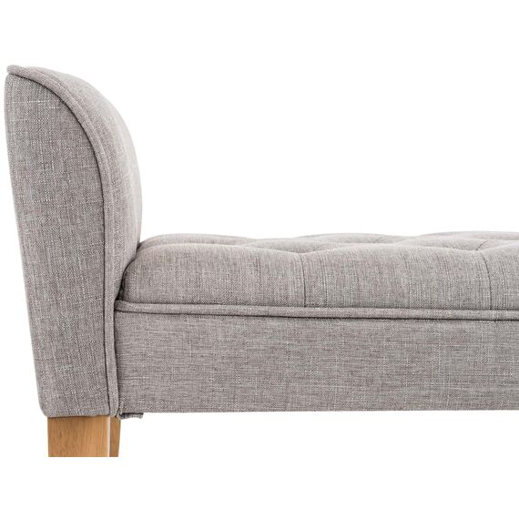 CLP Chaiselongue Cleopatra I Stoff-Bezug I Polsterbank, Farbe:hellgrau, Gestell Farbe:antik-hell