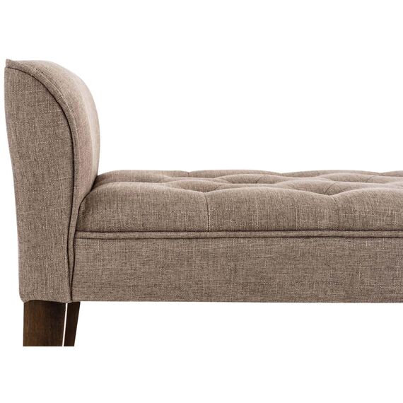 CLP Chaiselongue Cleopatra I Stoff-Bezug I Polsterbank, Farbe:Taupe, Gestell Farbe:antik-dunkel