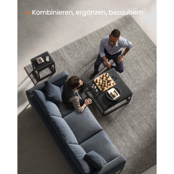 SONGMICS Home LUIZ Kollektion - Sitzhocker rechteckig, Schminkhocker, Fußhocker, Oberteil wendbar, Hocker, Beistelltisch bis 300 kg belastbar, Schlafzimmer Wohnzimmer Flur, tintenschwarz LOM079B01