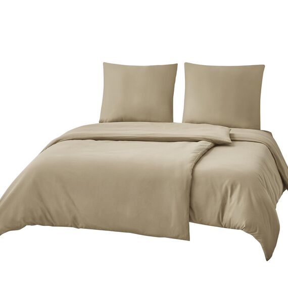RUIKASI Bettwäsche 135x200 Khaki 4teilig - Polyester Mikrofaser Bettwäsche-Sets Oeko-TEX, 2 Bettbezüge 135x200cm + 2 Kissenbezüge 80x80cm mit Reißverschluss, Weich und Bügelfrei