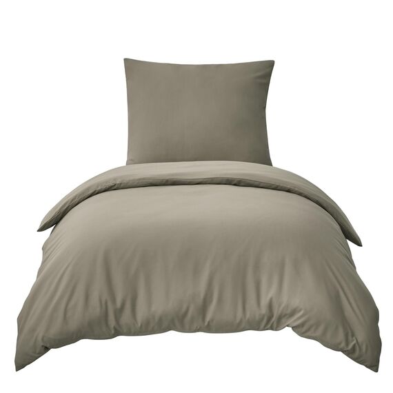 RUIKASI Bettwäsche Taupe 155x220 2teilig - Polyester Mikrofaser Bettwäsche-Sets Oeko-TEX, Bettbezüge 155 x 220cm + Kissenbezüge 80x80cm mit Reißverschluss, Weich und Bügelfrei