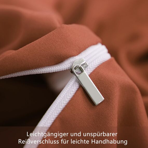 RUIKASI Bettwäsche 200x220 Orange 3teilig - Polyester Mikrofaser Bettwäsche-Sets Oeko-TEX, Bettbezüge 200 x 220cm + 2 Kissenbezüge 80x80cm mit Reißverschluss, Weich und Bügelfrei