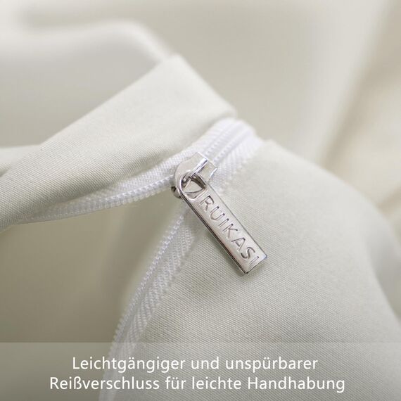 RUIKASI Bettwäsche 140x200 2teilig Beige - Polyester Mikrofaser Bettwäsche-Sets Oeko-TEX, Bettbezüge 140 x 200cm + Kissenbezüge 80x80cm mit Reißverschluss, Weich und Bügelfrei