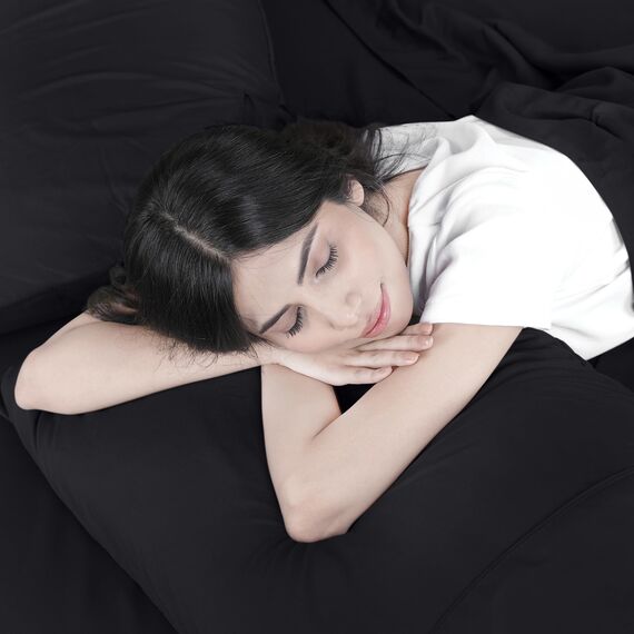 Utopia Bedding Queen-Size-Bettwäsche-Set, Großpackung mit 2 Bettlaken-Sets, perfekt für Spa, Hotel und Gästezimmer, gebürstete Mikrofaser, schrumpf- und lichtbeständig, pflegeleicht, Schwarz