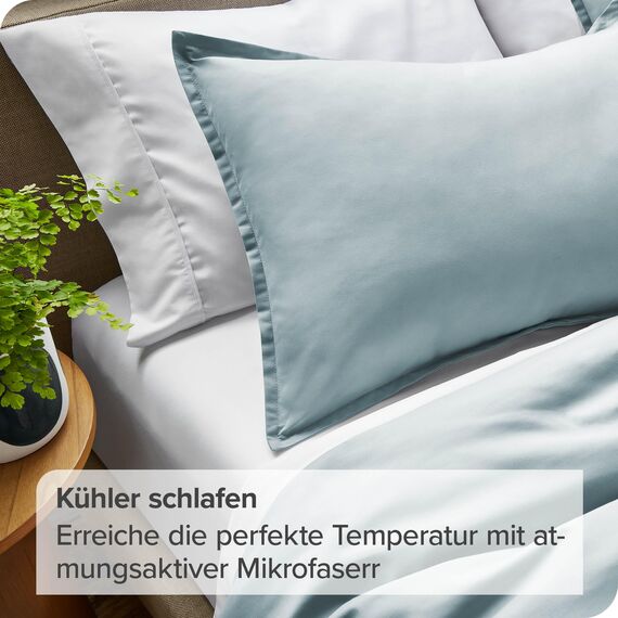 Bare Home - Bettwäsche-Set 155 x 200 cm - 1 Bettbezug + 2 Kissenbezüge, Oeko-TEX Standard 100, (155 x 220/80 x 80 x 2), Hellblau