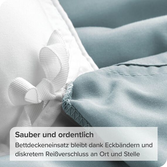 Bare Home - Bettwäsche-Set 155 x 200 cm - 1 Bettbezug + 2 Kissenbezüge, Oeko-TEX Standard 100, (155 x 220/80 x 80 x 2), Hellblau