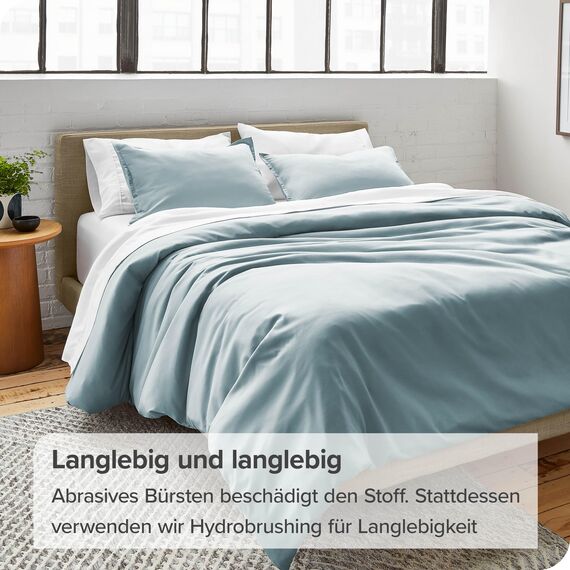 Bare Home - Bettwäsche-Set 155 x 200 cm - 1 Bettbezug + 2 Kissenbezüge, Oeko-TEX Standard 100, (155 x 220/80 x 80 x 2), Hellblau