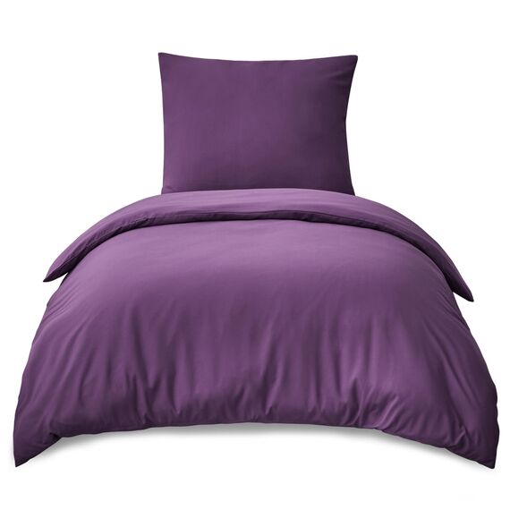 RUIKASI Bettwäsche 155x220 Lila 2teilig - Mikrofaser Bettwäsche-Sets Oeko-TEX, Bettbezüge 155 x 220cm + Kissenbezüge 80x80cm mit Reißverschluss, Weich und Bügelfrei
