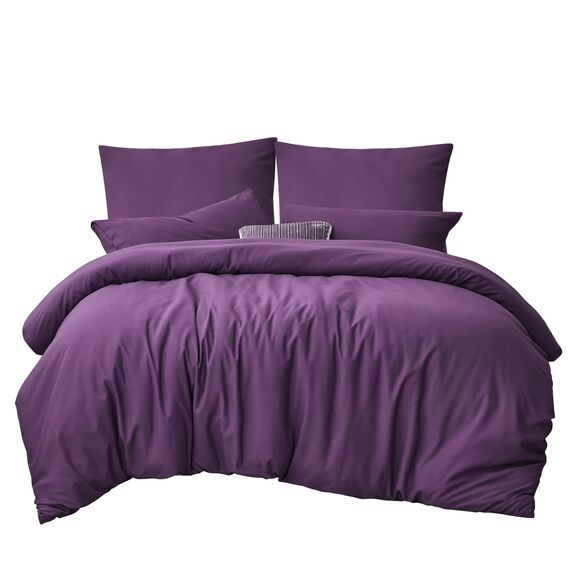 RUIKASI Bettwäsche 200x200 Lila 3teilig - Mikrofaser Bettwäsche-Sets OEKO-TEX, Bettbezüge 200 x 200cm + 2 Kissenbezüge 80x80cm mit Reißverschluss, Weich und Bügelfrei