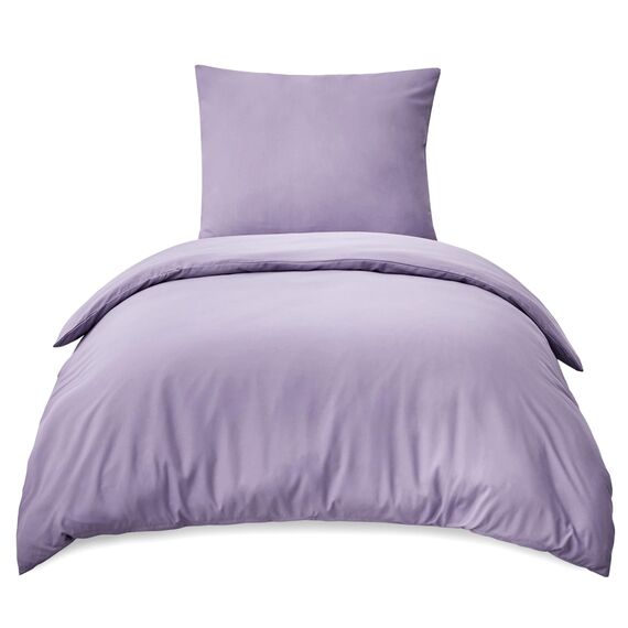 RUIKASI Bettwäsche 155x220 Lavendel 2teilig - Hell Violett Mikrofaser Bettwäsche-Sets Oeko-TEX, Bettbezüge 155 x 220cm + Kissenbezüge 80x80cm mit Reißverschluss, Weich und Bügelfrei