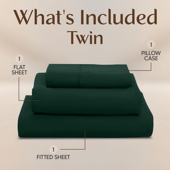 Utopia Bedding Bettwäsche-Set für Doppelbetten – 3-teiliges Bettwäsche-Set – gebürstete Mikrofaser – schrumpffrei und lichtbeständig – pflegeleicht (Doppelbett, Smaragd)