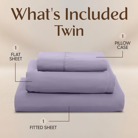 Utopia Bedding Bettwäsche-Set für Doppelbett, 3-teilig, gebürstete Mikrofaser, schrumpft und lichtbeständig, pflegeleicht (Doppelbett, Lavendel)